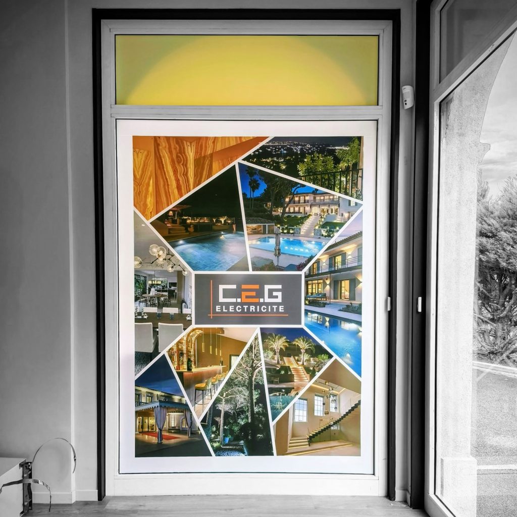 Flocage de vitrine pour CEG Electricite