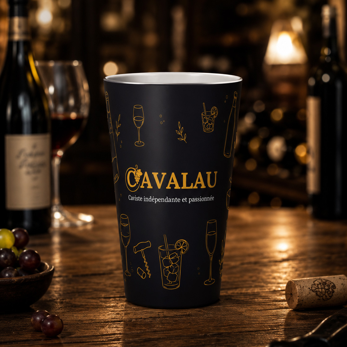 Gobelet pinte personnalisé pour Cavalau Caviste