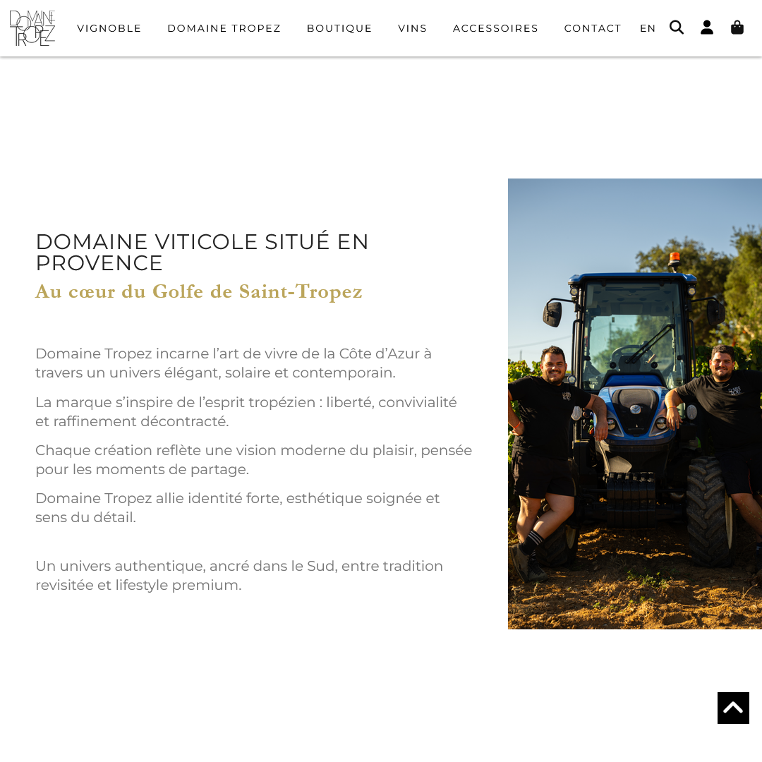 Site internet marchand pour Domaine Tropez